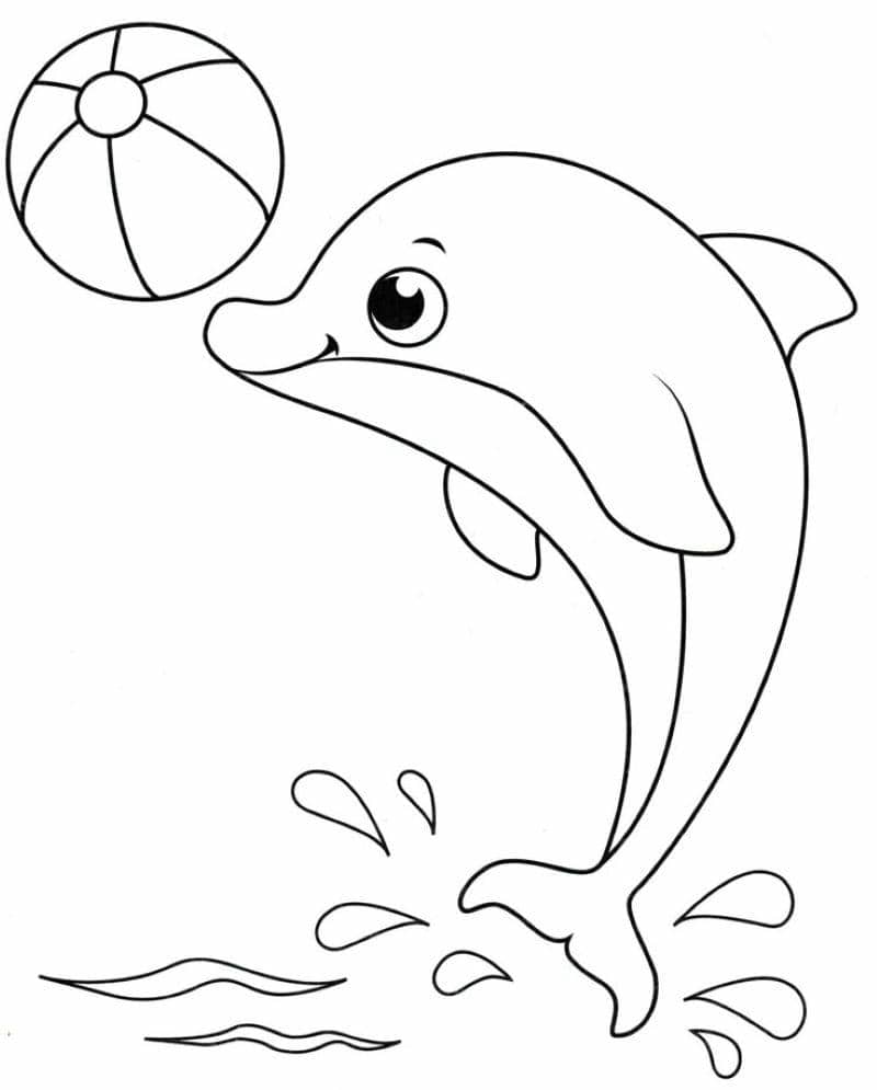 vẽ con cá heo dễ thương