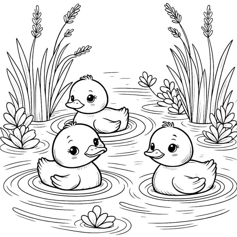 ảnh con vịt tô màu