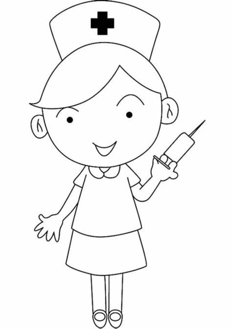 ảnh tô màu bác sĩ cute