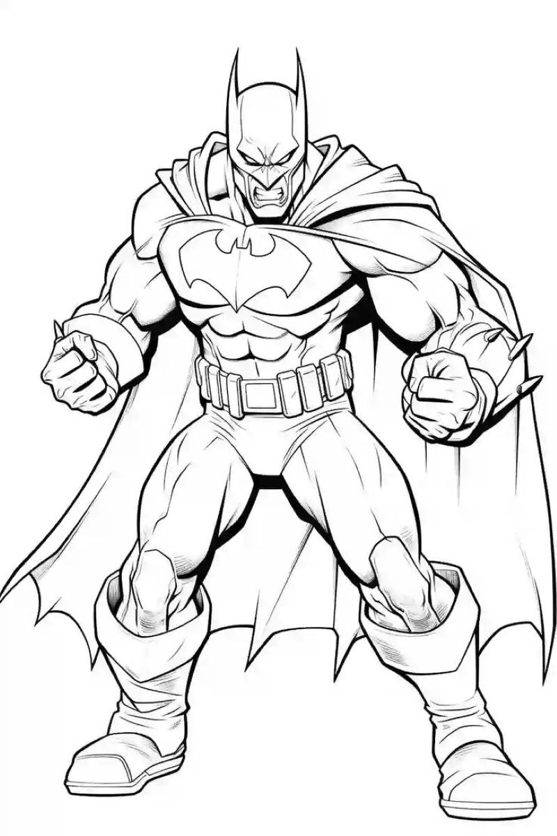 ảnh tô màu batman đơn giản