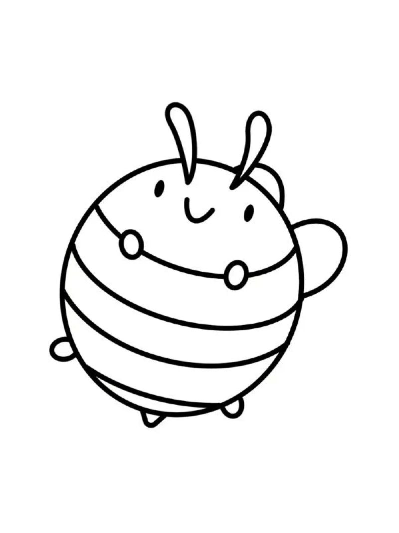 ảnh tô màu con ong cute