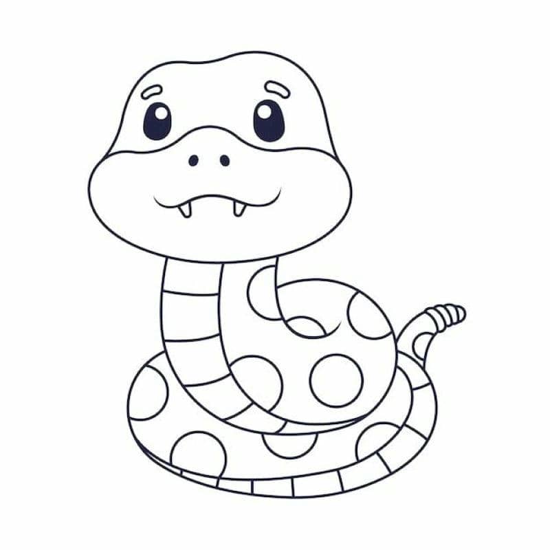 ảnh tô màu con rắn cute
