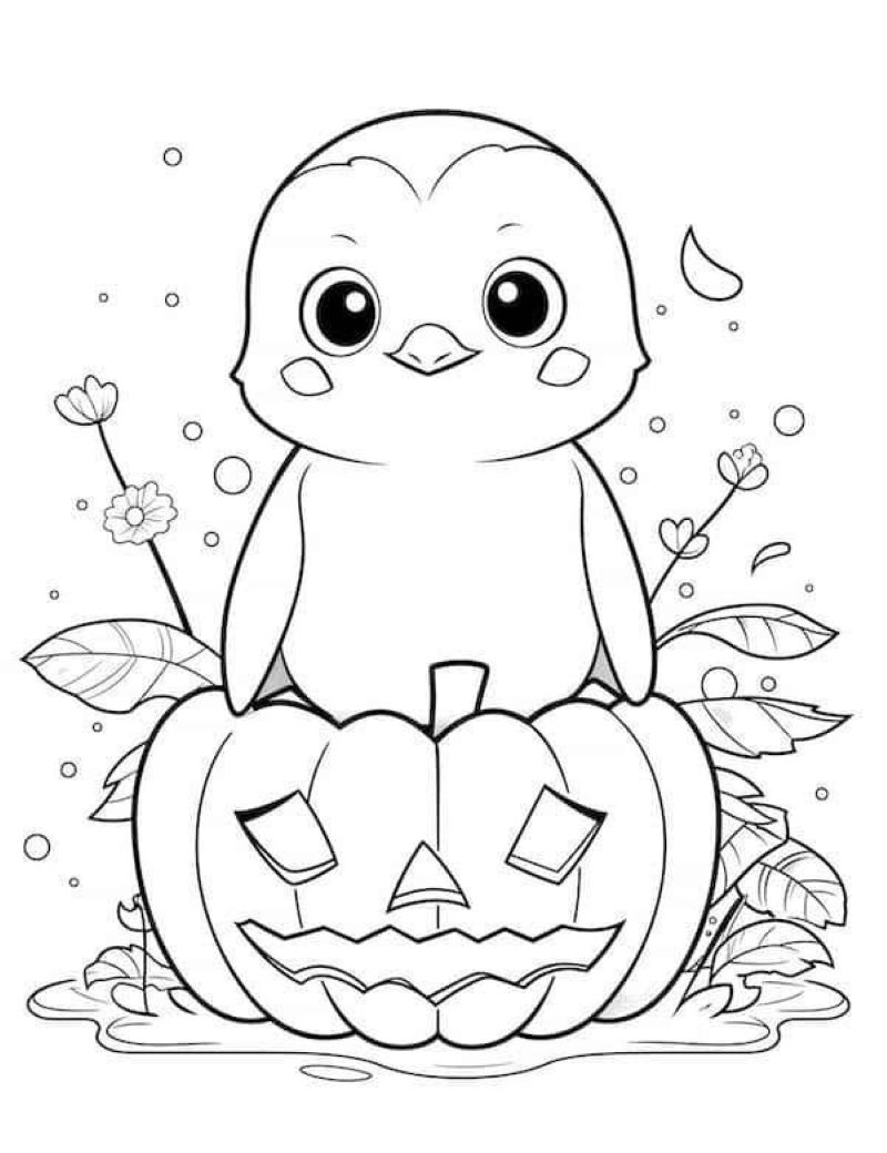 ảnh tô màu halloween cute