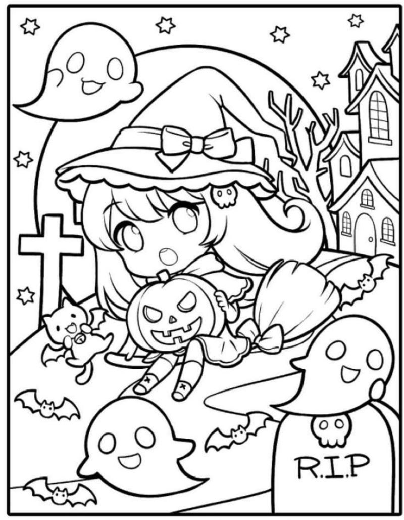 ảnh tô màu halloween