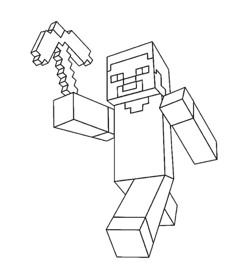 ảnh tô màu minecraft cute