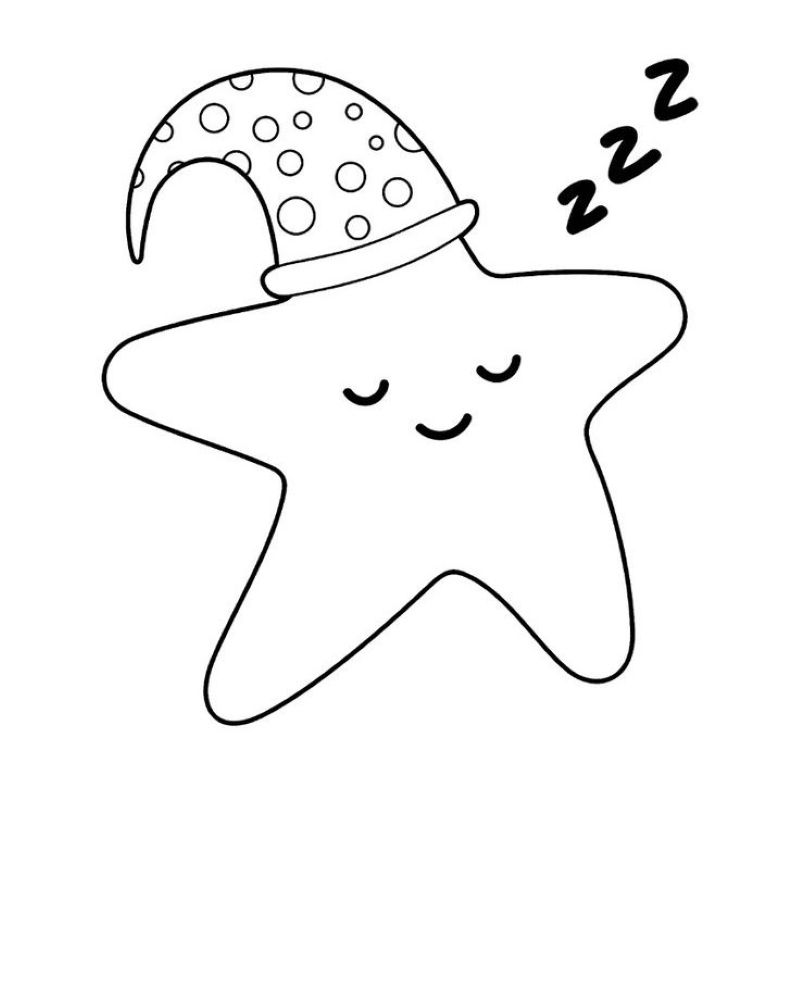 ảnh tô màu ngôi sao cute