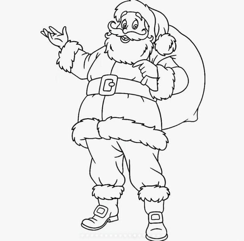ảnh tô màu ông già noel cute