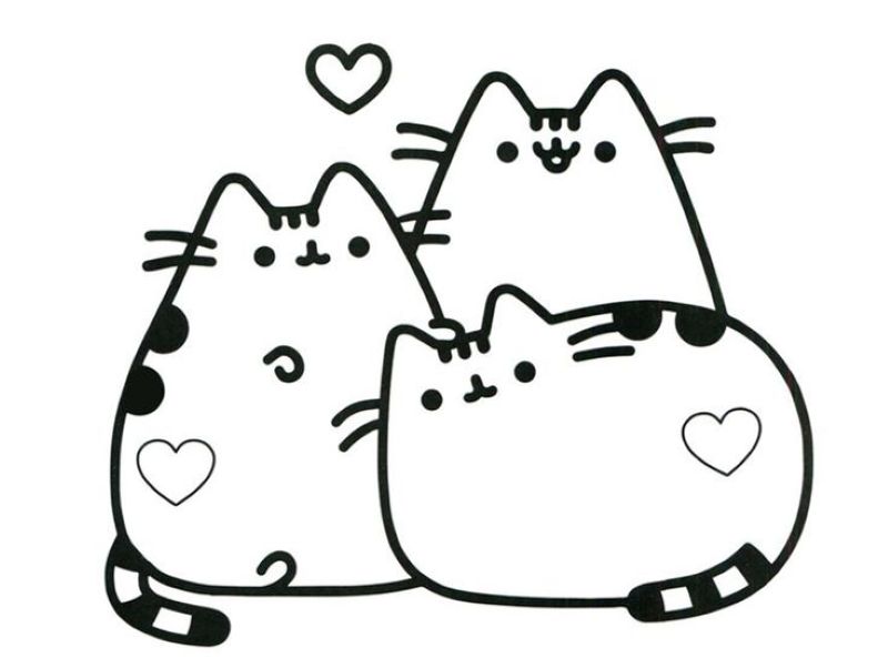 ảnh tô màu pusheen cute