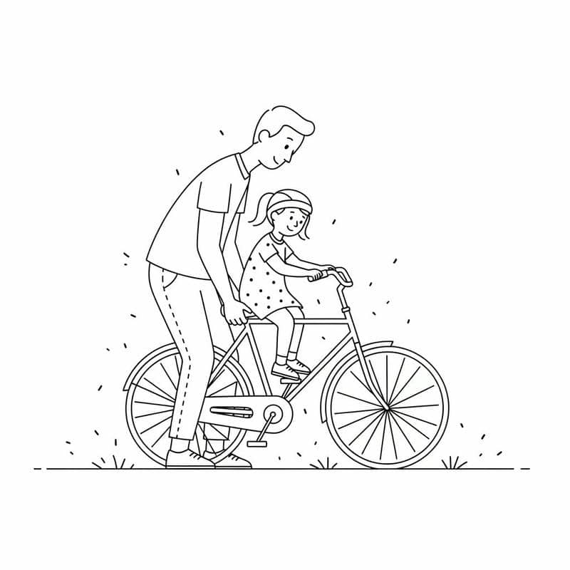 ảnh tô màu xe đạp đơn giản