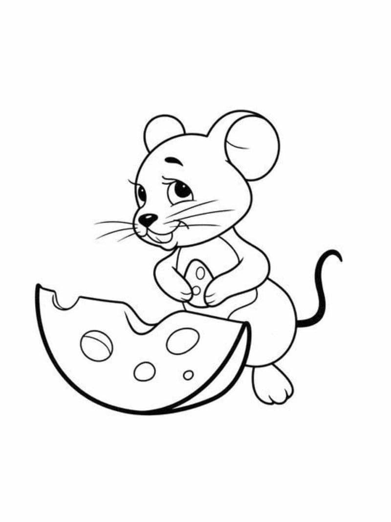 ảnh tranh tô màu con chuột cho bé