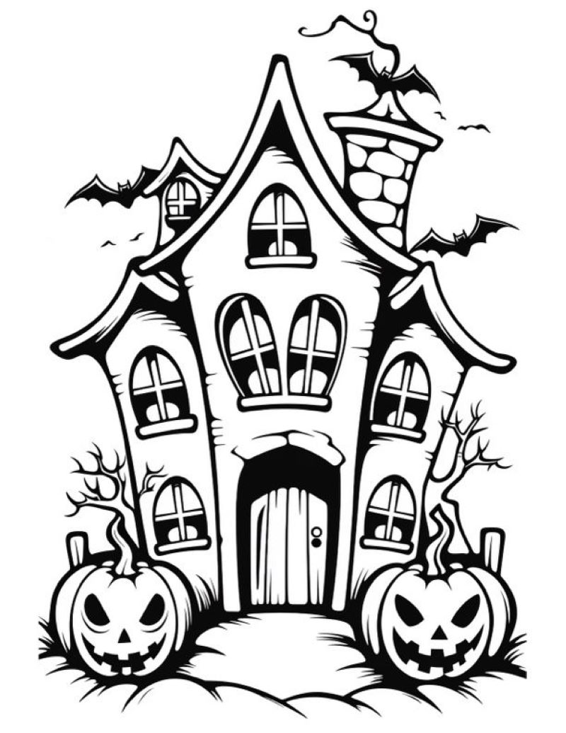 ảnh tranh tô màu halloween cho bé