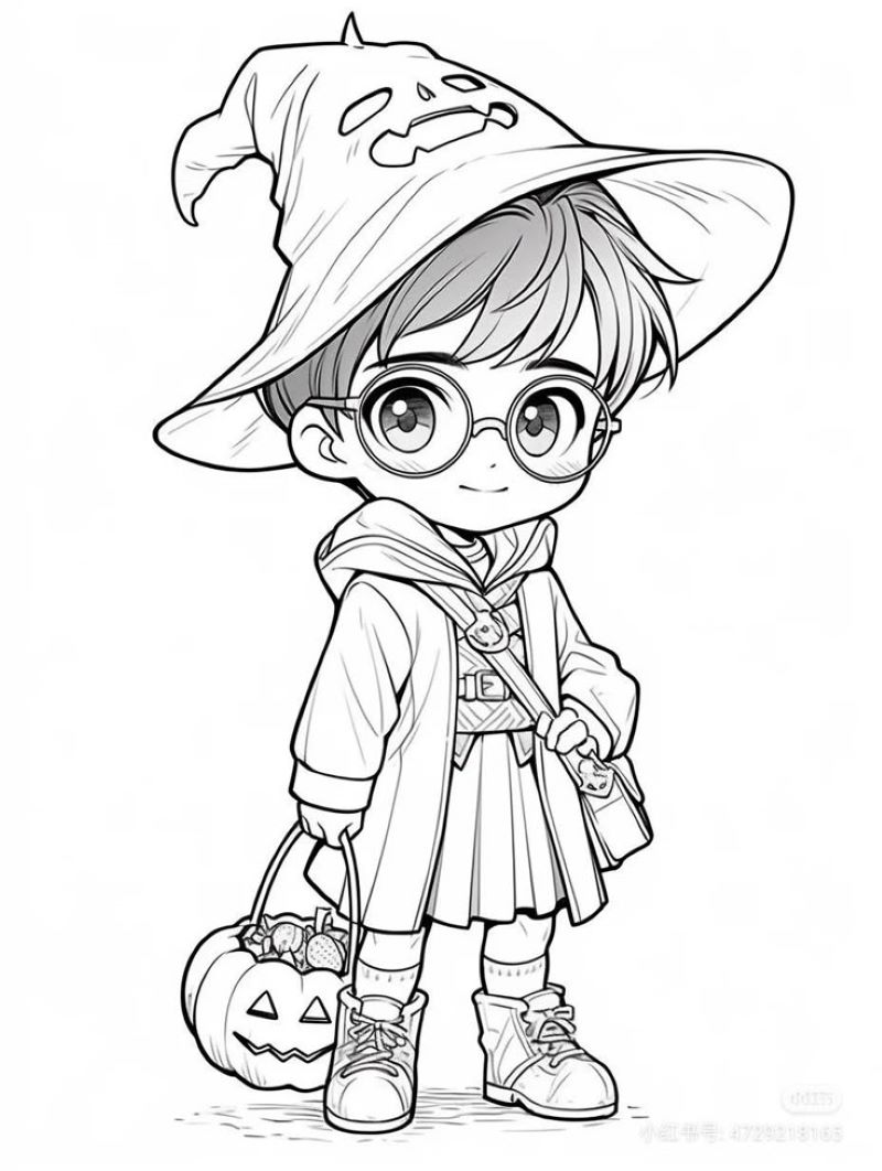 ảnh tranh tô màu halloween