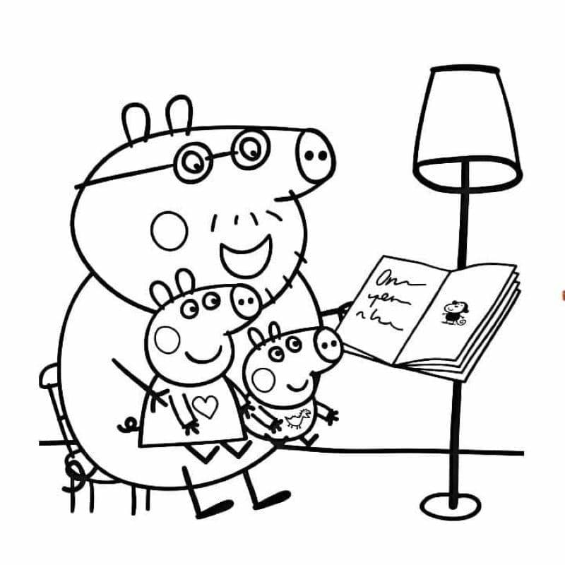ảnh tranh tô màu heo peppa cho bé