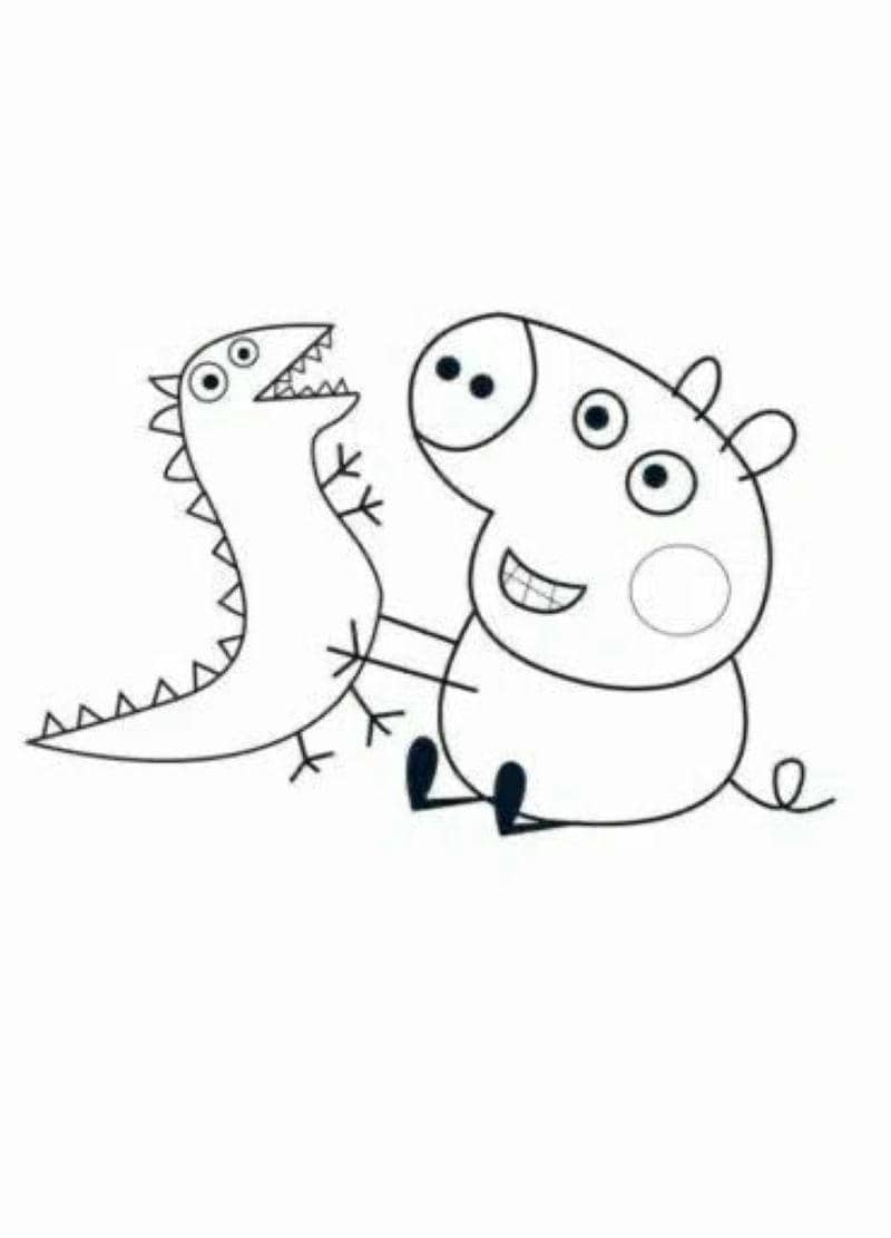 ảnh tranh tô màu heo peppa cute