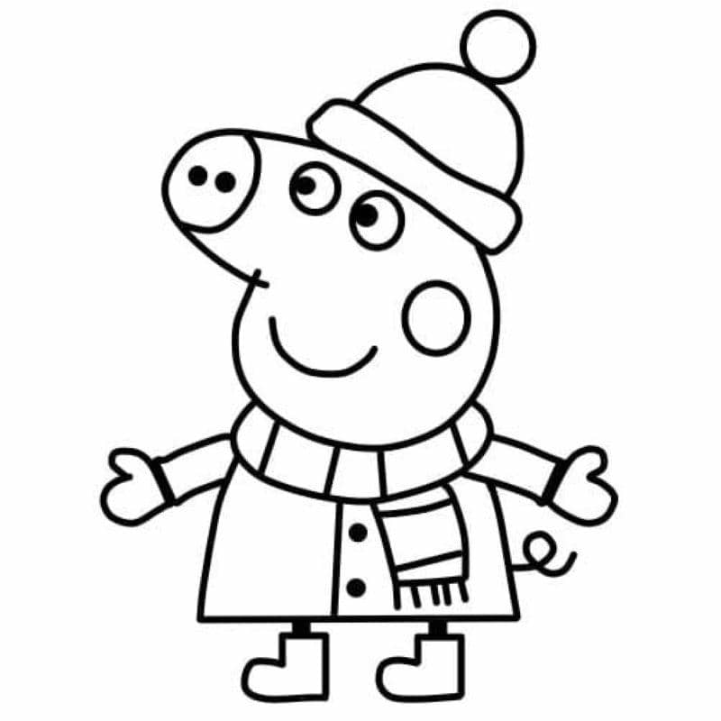ảnh tranh tô màu heo peppa đơn giản