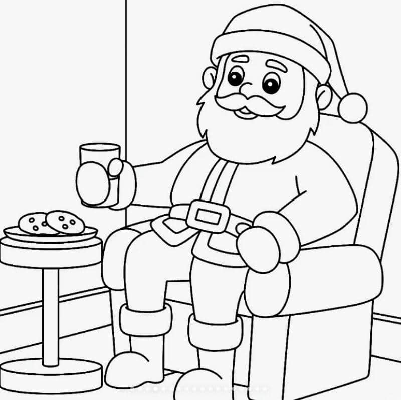 ảnh tranh tô màu ông già noel cute