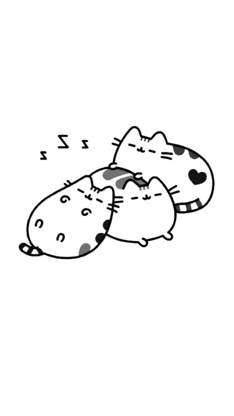 ảnh tranh tô màu pusheen cute