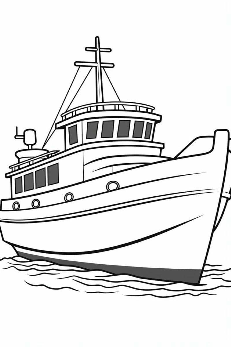 ảnh tranh tô màu thuyền buồm