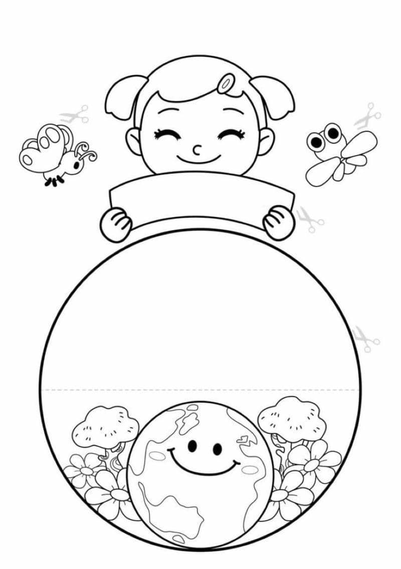 ảnh tránh tô màu trái đất cho bé