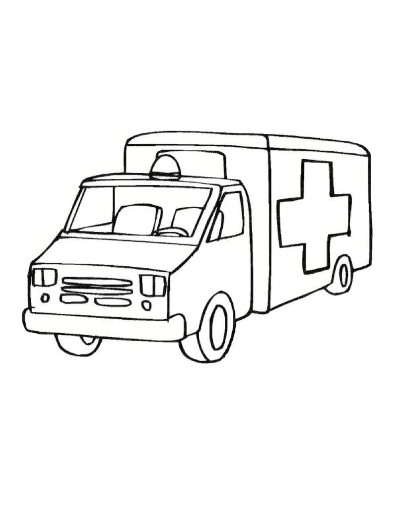 ảnh tranh tô màu xe cứu thương