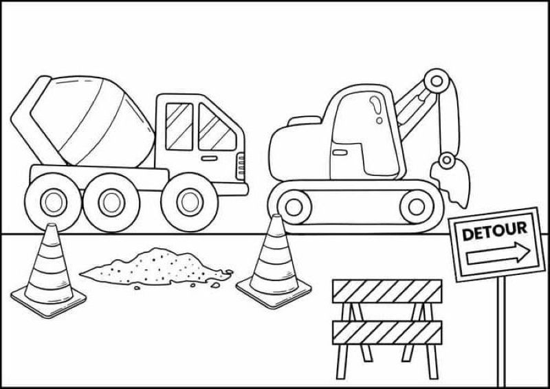 ảnh vẽ xe máy xúc