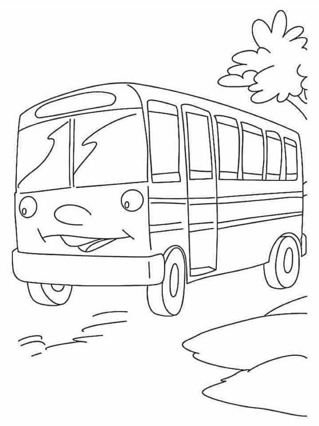 ảnh tô màu xe bus