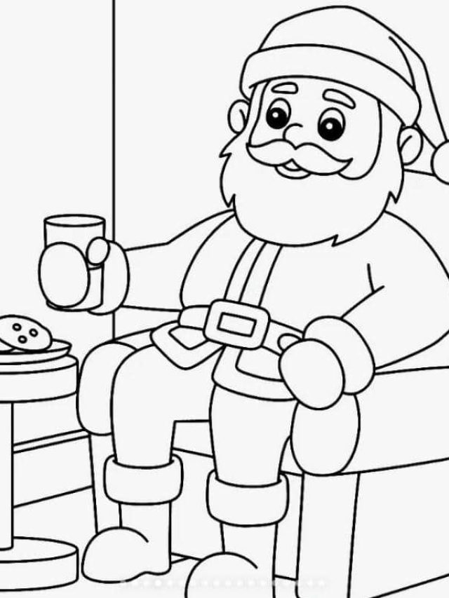 ảnh tranh tô màu ông già noel cute