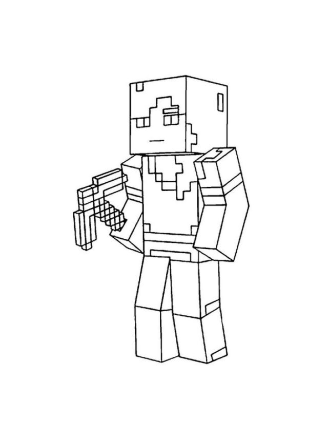 hình ảnh tranh tô màu minecraft cute