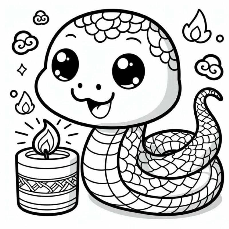 hình ảnh con rắn tô màu