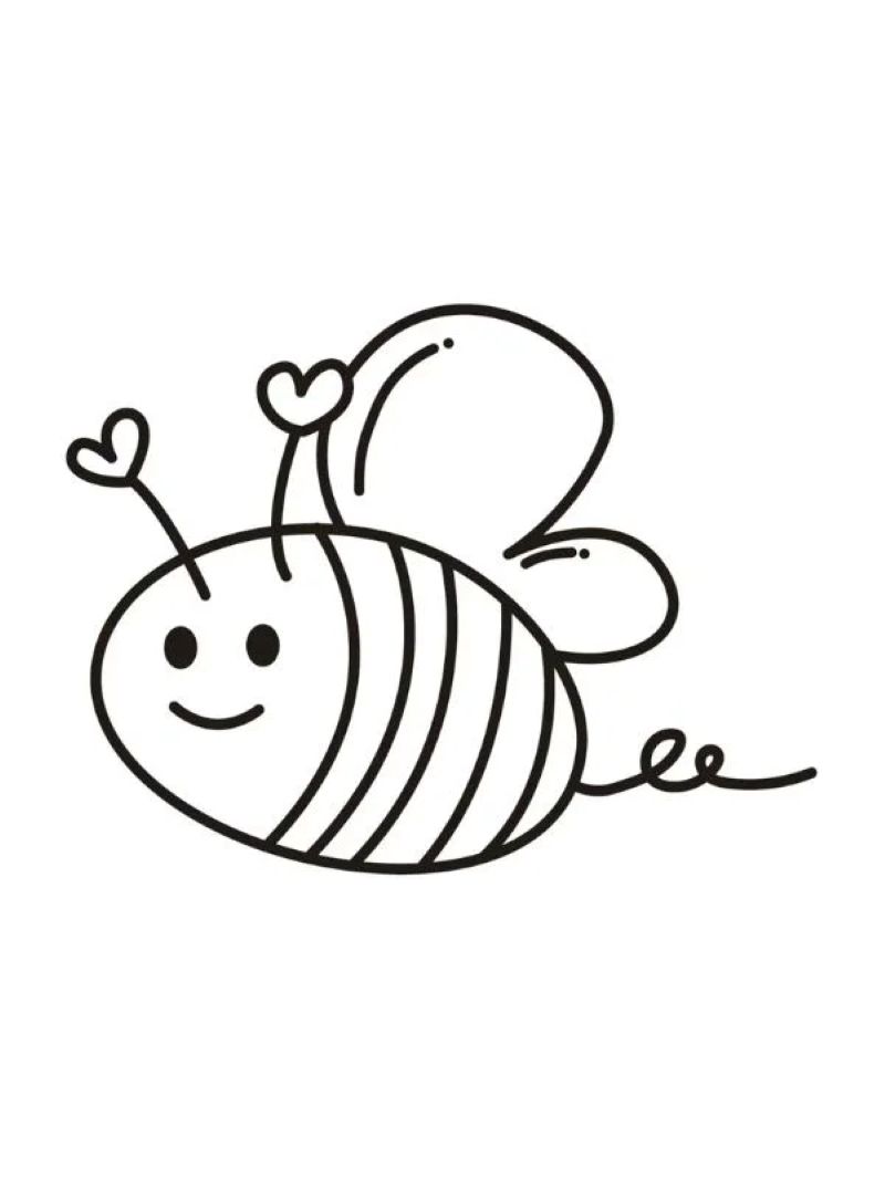 hình ảnh tô màu con ong cute