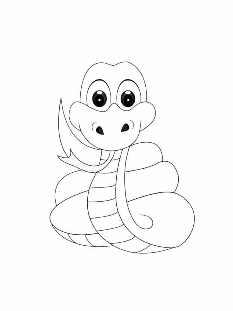 hình ảnh tô màu con rắn cute