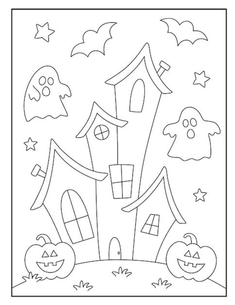 hình ảnh tô màu halloween cute