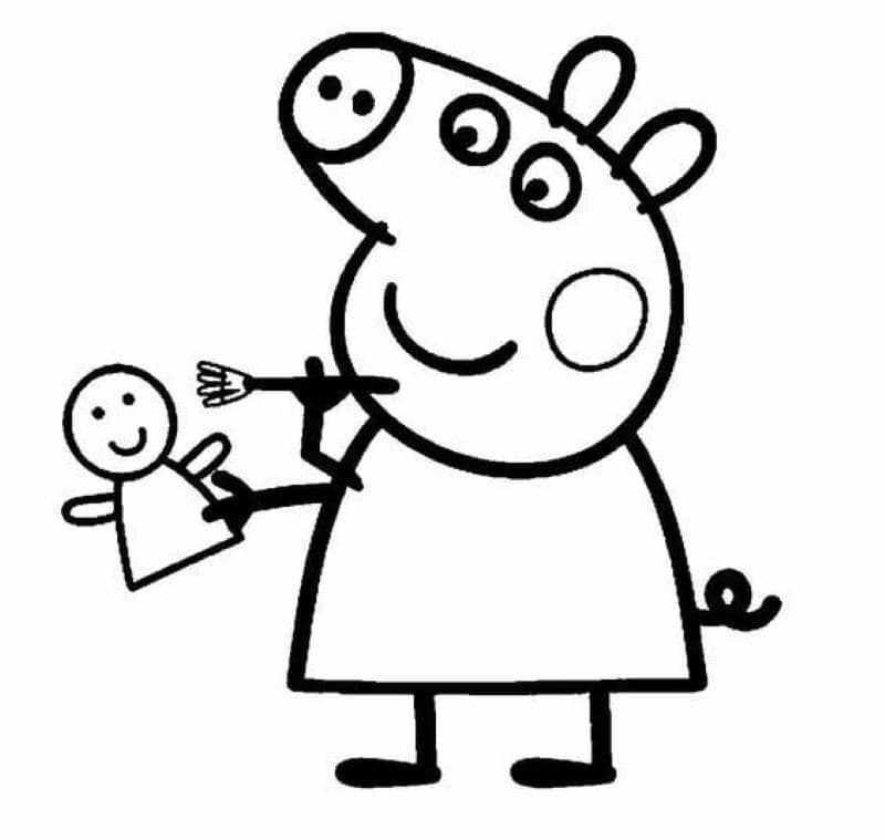 hình ảnh tô màu heo peppa cute