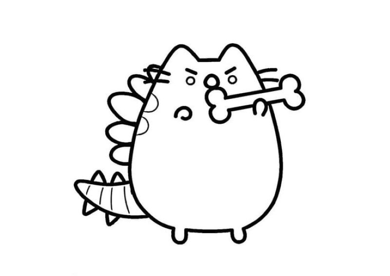 hình ảnh tô màu pusheen cute