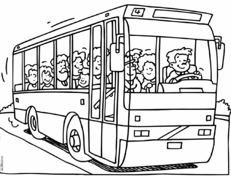 hình ảnh tô màu xe bus