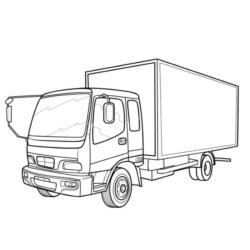 hình ảnh tô màu xe tải đơn giản