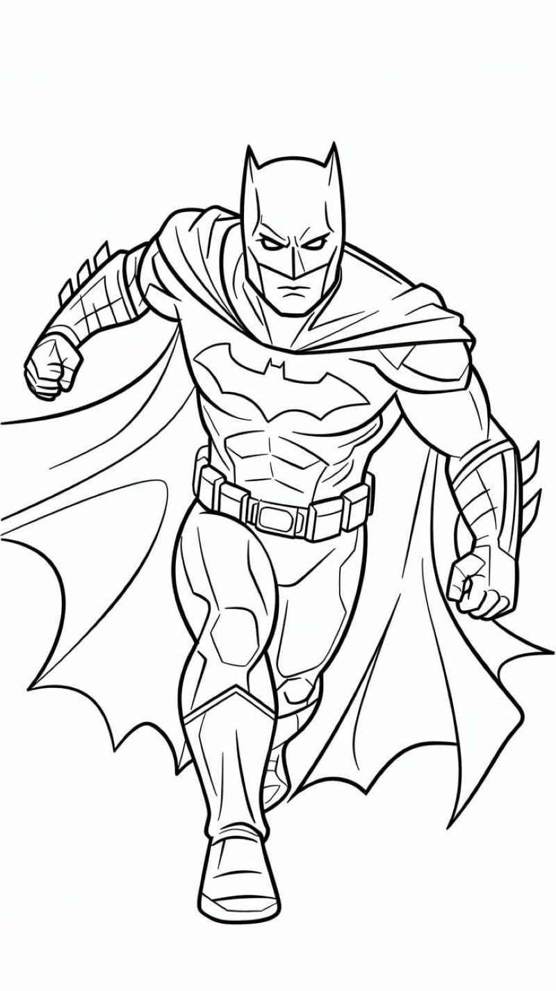 hình ảnh tranh tô màu batman đơn giản