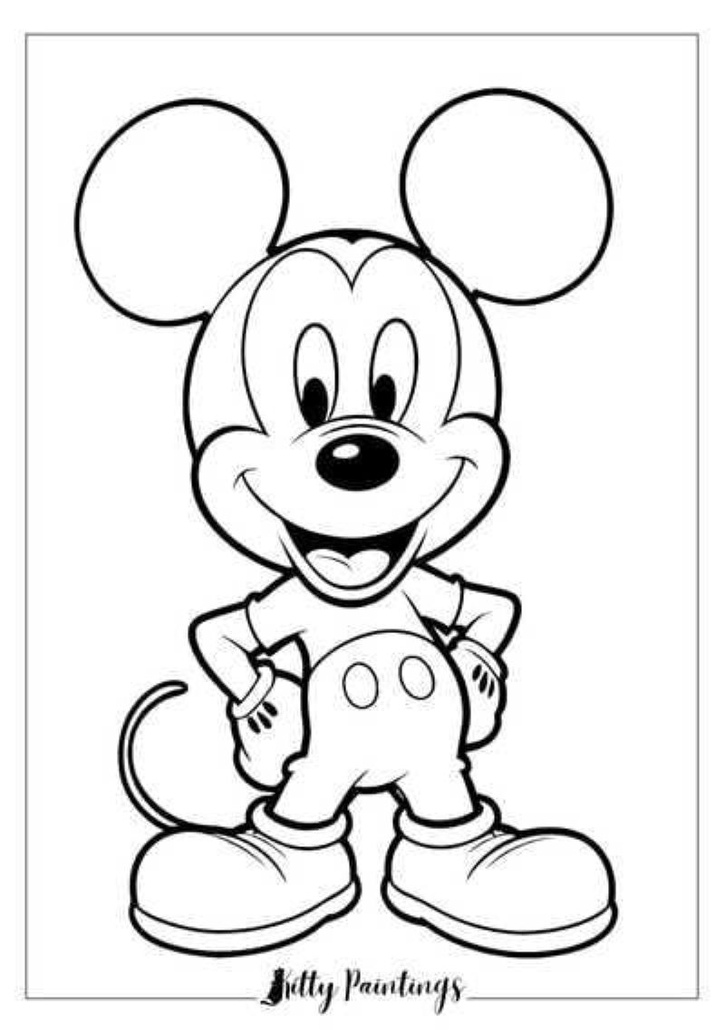 hình ảnh tranh tô màu chuột mickey