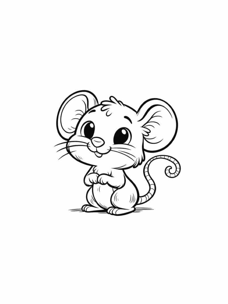 hình ảnh tranh tô màu con chuột cho bé