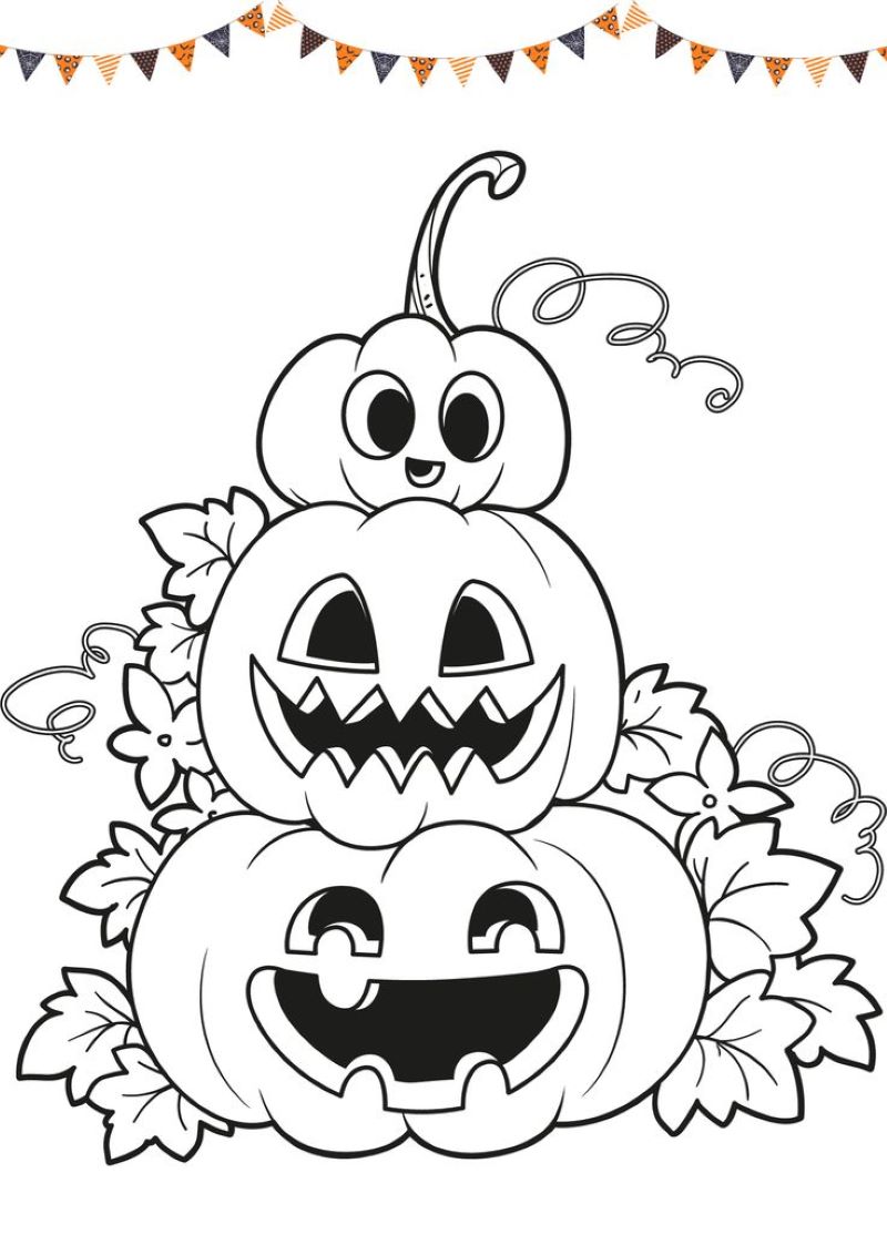 hình ảnh tranh tô màu halloween