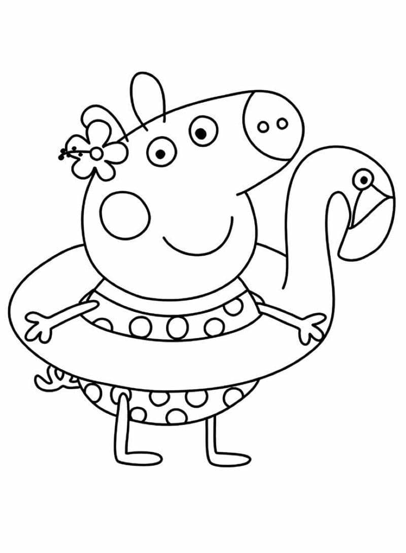 hình ảnh tranh tô màu heo peppa cho bé