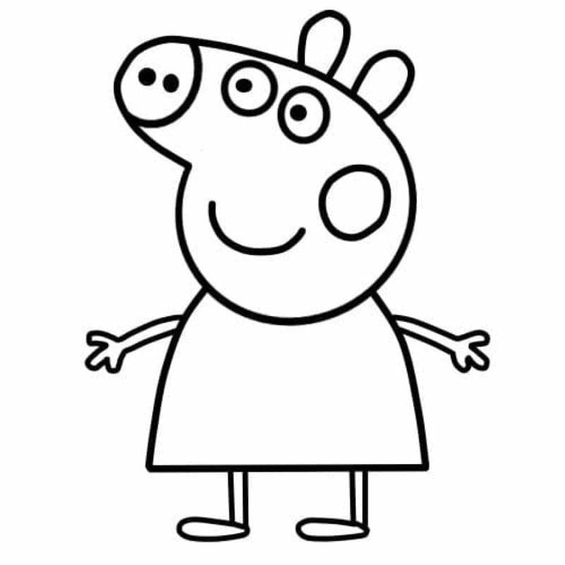 hình ảnh tranh tô màu heo peppa cute