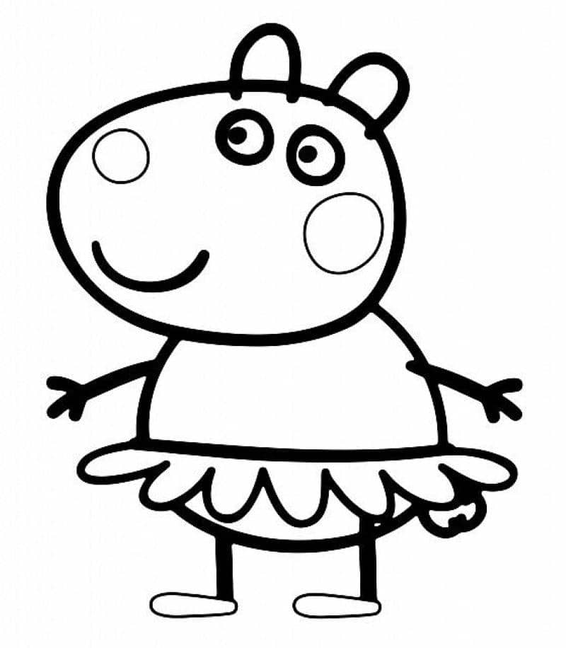 hình ảnh tranh tô màu heo peppa