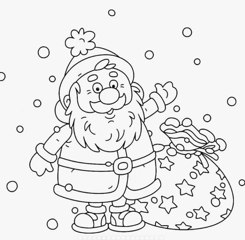 hình ảnh tranh tô màu ông già noel cute
