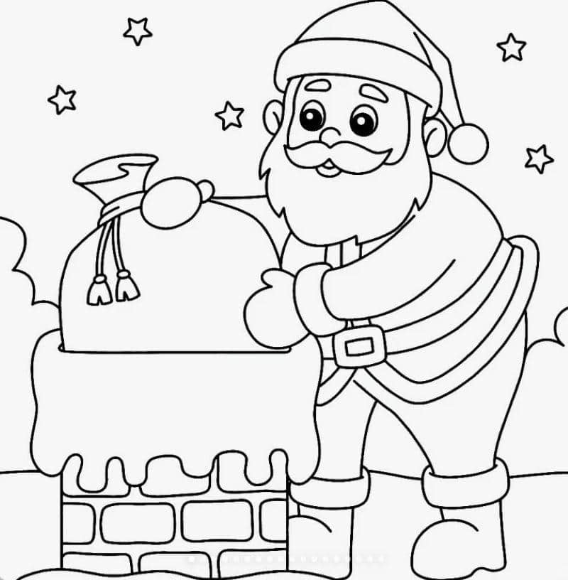 hình ảnh tranh tô màu ông già noel đơn giản
