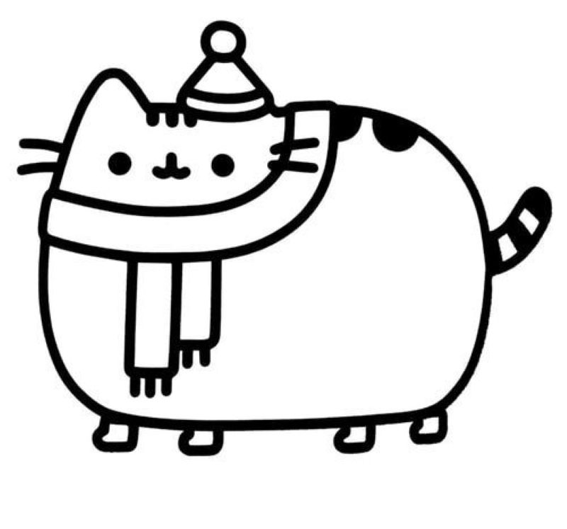 hình ảnh tranh tô màu pusheen cute