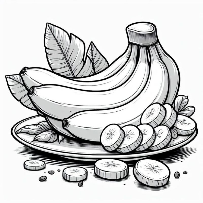 hình quả chuối tô màu
