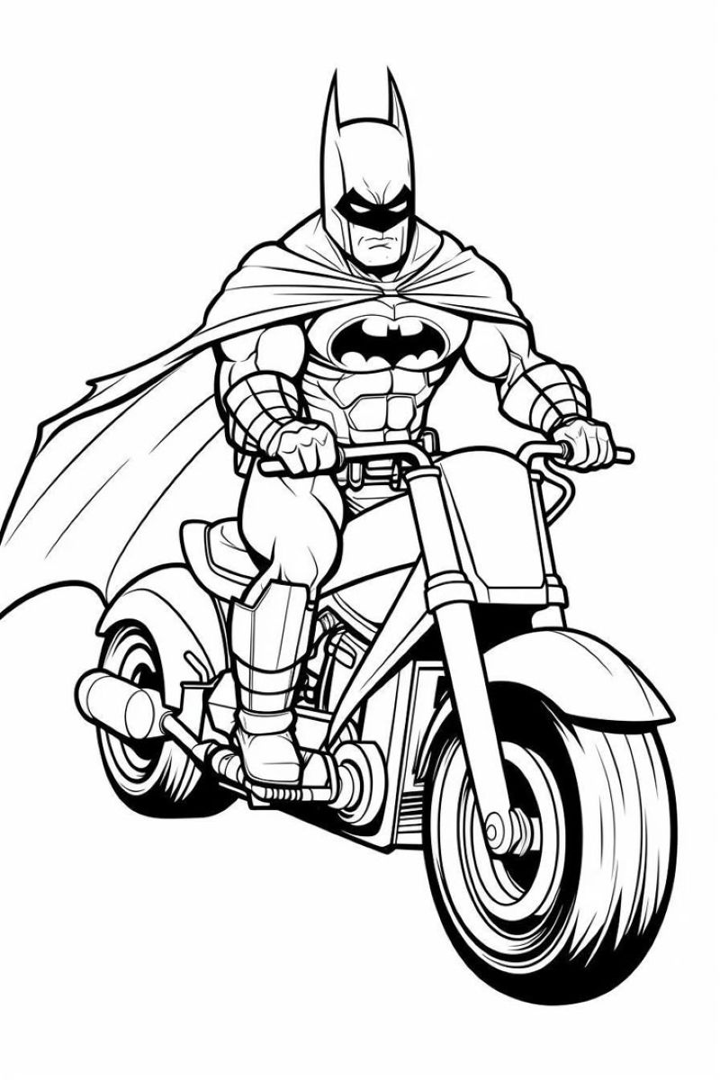 hình tô màu batman đơn giản