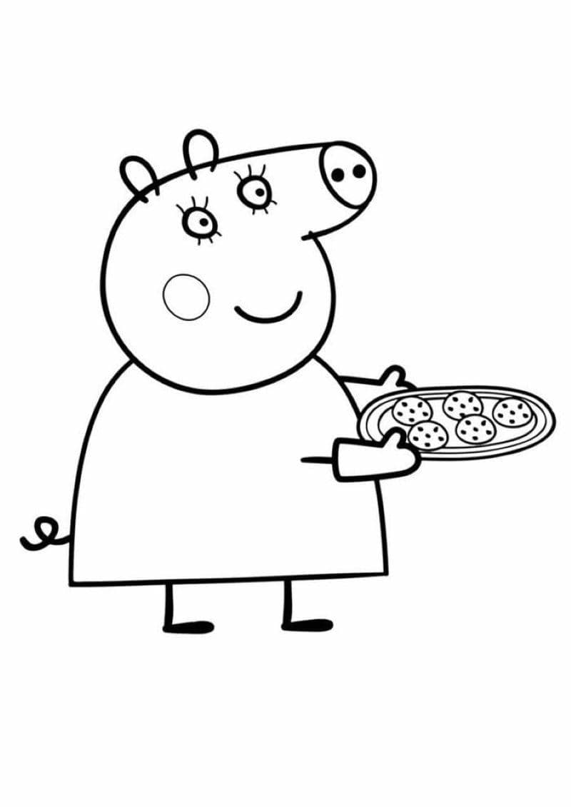 hình tô màu heo peppa cute