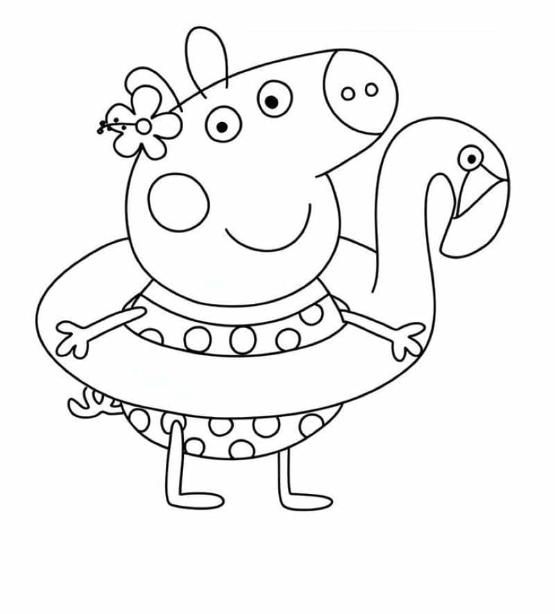 hình tô màu heo peppa đơn giản